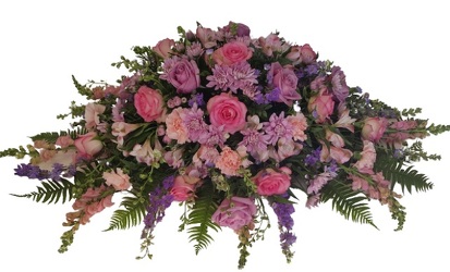 Lavender Pink Tribute Casket from Lagana Florist in Middletown, CT
