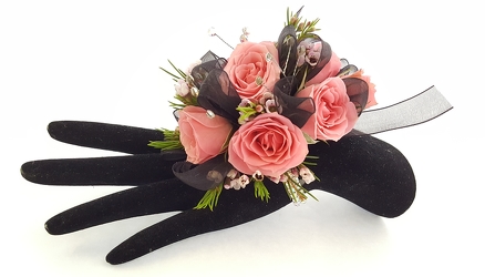  Bedazzled Pink and Black Corsage from Lagana Florist in Middletown, CT
