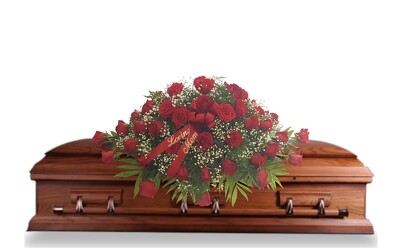 Red Rose Casket Spray from Lagana Florist in Middletown, CT