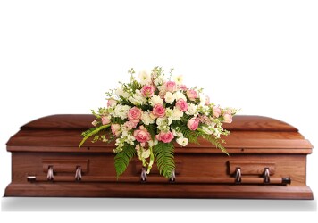 Peaceful Pink Casket Spray from Lagana Florist in Middletown, CT