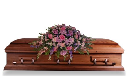 Lavender Pink Tribute Casket from Lagana Florist in Middletown, CT