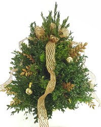 Golden Christmas Tree from Lagana Florist in Middletown, CT