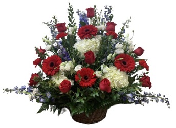 Patriotic Wicker Basket from Lagana Florist in Middletown, CT