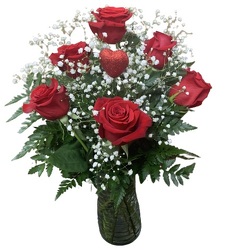 Half Dozen Rose Vase from Lagana Florist in Middletown, CT