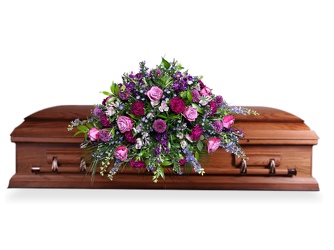Violet Meadow Casket Spray from Lagana Florist in Middletown, CT