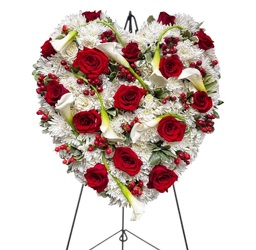 Radiant Red and White Standing Heart from Lagana Florist in Middletown, CT