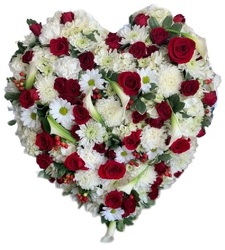 Radiant Red and White Standing Heart from Lagana Florist in Middletown, CT