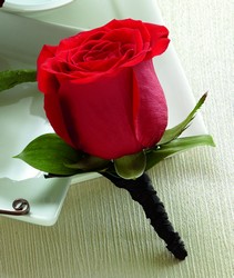 The FTD Red Rose Boutonniere from Lagana Florist in Middletown, CT