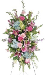 Pastel and Pinks Standing Spray from Lagana Florist in Middletown, CT