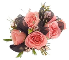  Bedazzled Pink and Black Corsage from Lagana Florist in Middletown, CT