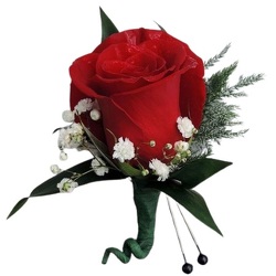 Red Rose Boutonniere from Lagana Florist in Middletown, CT