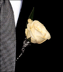 White Rose Boutonniere from Lagana Florist in Middletown, CT