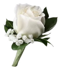White Rose Boutonniere from Lagana Florist in Middletown, CT